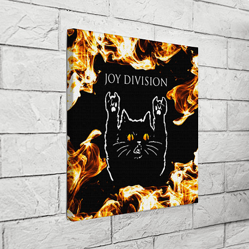 Картина квадратная Joy Division рок кот и огонь / 3D-принт – фото 3
