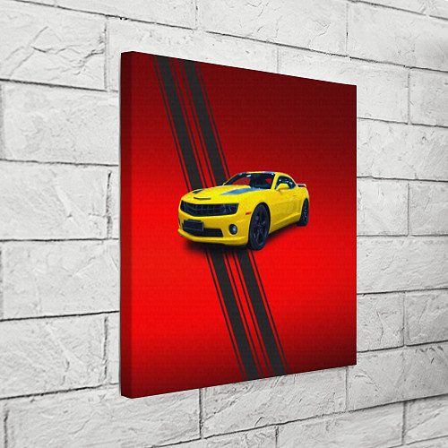 Картина квадратная Спортивный американский автомобиль Chevrolet Camar / 3D-принт – фото 3