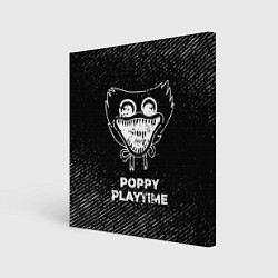 Холст квадратный Poppy Playtime с потертостями на темном фоне, цвет: 3D-принт