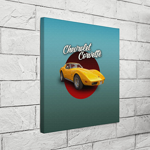 Картина квадратная Американский спорткар Chevrolet Corvette Stingray / 3D-принт – фото 3
