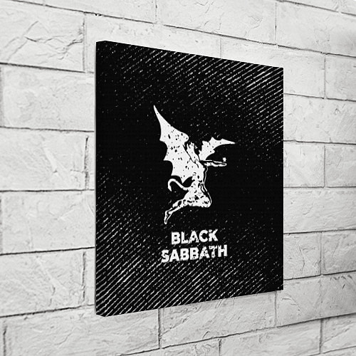 Картина квадратная Black Sabbath с потертостями на темном фоне / 3D-принт – фото 3