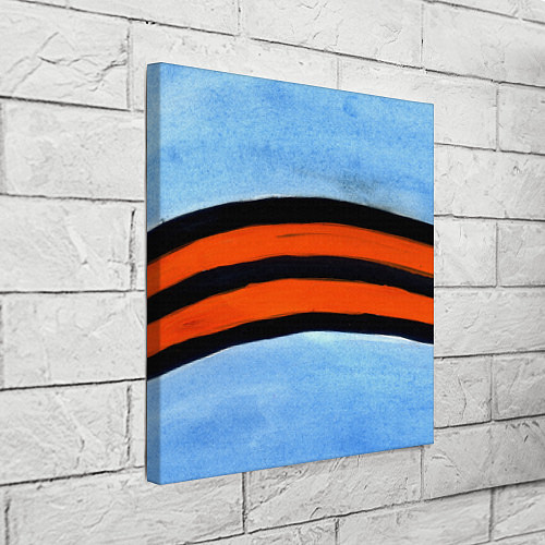 Картина квадратная Георгиевская лента на голубом фоне / 3D-принт – фото 3