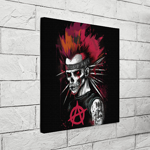 Картина квадратная Скелет панк анархист / 3D-принт – фото 3