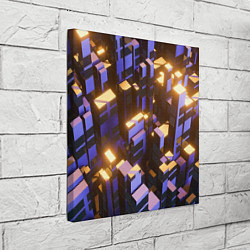 Холст квадратный Фиолетовые и светящиеся кубы, цвет: 3D-принт — фото 2