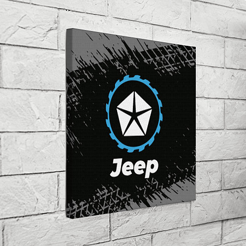 Картина квадратная Jeep в стиле Top Gear со следами шин на фоне / 3D-принт – фото 3