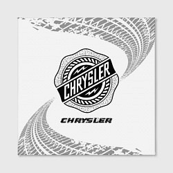 Холст квадратный Chrysler speed на светлом фоне со следами шин, цвет: 3D-принт — фото 2