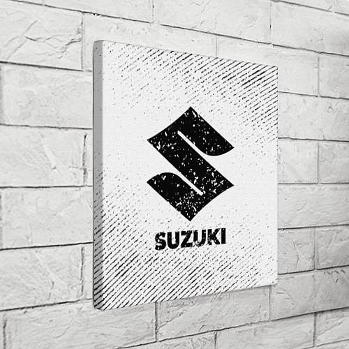 Картина квадратная Suzuki с потертостями на светлом фоне / 3D-принт – фото 3