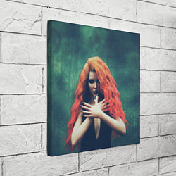 Холст квадратный Рыжая ведьма колдует в лесу, цвет: 3D-принт — фото 2