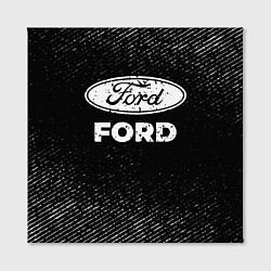 Холст квадратный Ford с потертостями на темном фоне, цвет: 3D-принт — фото 2