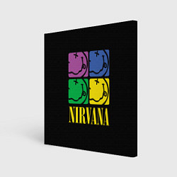 Холст квадратный NIRVANA - смайлы, цвет: 3D-принт