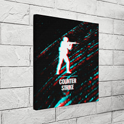 Холст квадратный Counter Strike в стиле glitch и баги графики на те, цвет: 3D-принт — фото 2