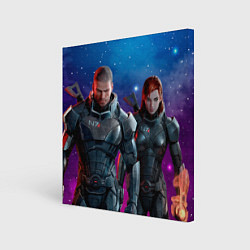 Холст квадратный Mass Effect N7 space, цвет: 3D-принт