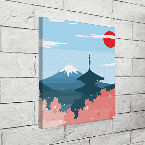 Картина квадратная Вид на Фудзияму - Япония / 3D-принт – фото 3
