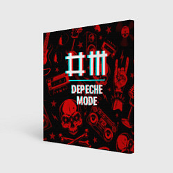 Холст квадратный Depeche Mode rock glitch, цвет: 3D-принт