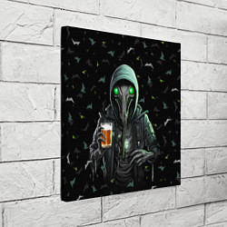 Холст квадратный Пришелец с пивом, цвет: 3D-принт — фото 2