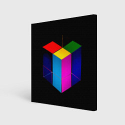 Холст квадратный Многосторонний цветной куб, цвет: 3D-принт