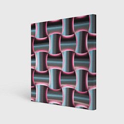 Холст квадратный Множество полурозовых изогнутых четырёхугольников, цвет: 3D-принт