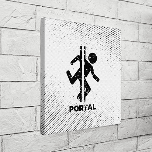 Картина квадратная Portal с потертостями на светлом фоне / 3D-принт – фото 3