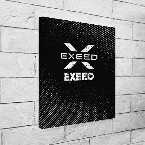 Картина квадратная Exeed с потертостями на темном фоне / 3D-принт – фото 3