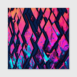 Холст квадратный Розово-голубые соты и разломы, цвет: 3D-принт — фото 2