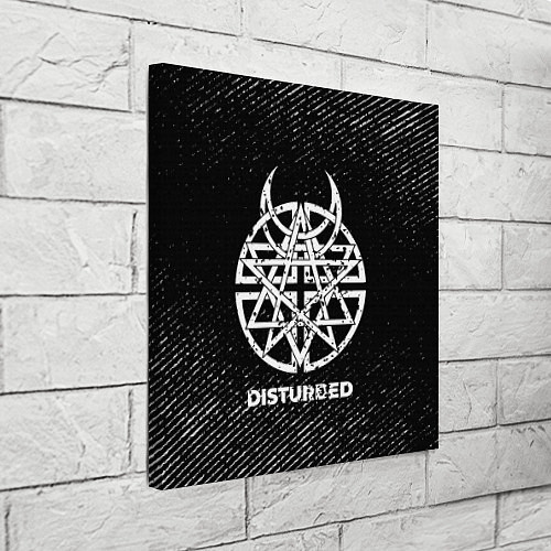 Картина квадратная Disturbed с потертостями на темном фоне / 3D-принт – фото 3