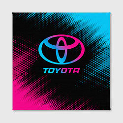Холст квадратный Toyota - neon gradient, цвет: 3D-принт — фото 2