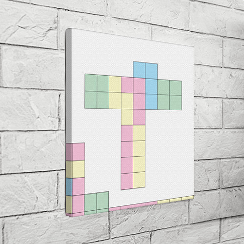 Картина квадратная Тетрис буква т падающие блоки / 3D-принт – фото 3
