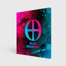 Холст квадратный Blue Exorcist - neon gradient, цвет: 3D-принт