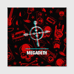 Холст квадратный Megadeth rock glitch, цвет: 3D-принт — фото 2