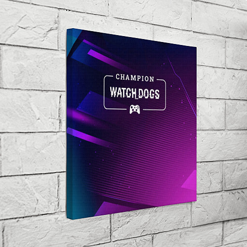 Картина квадратная Watch Dogs gaming champion: рамка с лого и джойсти / 3D-принт – фото 3