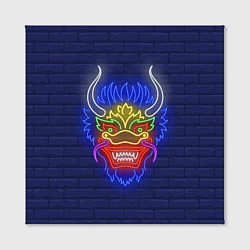 Холст квадратный Неоновый японский дракон, цвет: 3D-принт — фото 2
