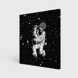 Холст квадратный Space tennis - astronaut, цвет: 3D-принт