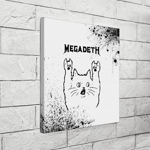 Картина квадратная Megadeth рок кот на светлом фоне / 3D-принт – фото 3