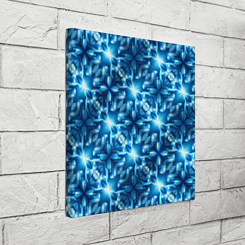 Картина квадратная Светящиеся голубые цветы / 3D-принт – фото 3