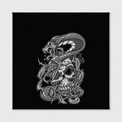 Холст квадратный Cobra and skull, цвет: 3D-принт — фото 2