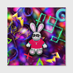 Холст квадратный Кролик в футболке, цвет: 3D-принт — фото 2