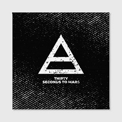 Холст квадратный Thirty Seconds to Mars с потертостями на темном фо, цвет: 3D-принт — фото 2
