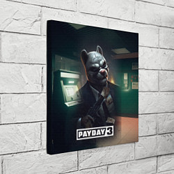 Холст квадратный Payday 2 dog mask, цвет: 3D-принт — фото 2