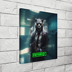 Холст квадратный Payday 3 crazy bear, цвет: 3D-принт — фото 2