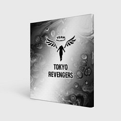 Холст квадратный Tokyo Revengers glitch на светлом фоне, цвет: 3D-принт