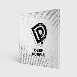 Холст квадратный Deep Purple с потертостями на светлом фоне, цвет: 3D-принт