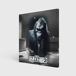 Холст квадратный Payday 3 big gorilla, цвет: 3D-принт