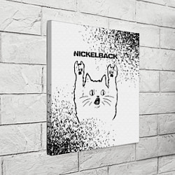 Холст квадратный Nickelback рок кот на светлом фоне, цвет: 3D-принт — фото 2