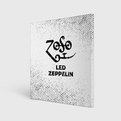 Холст квадратный Led Zeppelin с потертостями на светлом фоне, цвет: 3D-принт