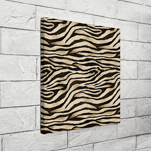 Картина квадратная Шкура зебры и белого тигра / 3D-принт – фото 3