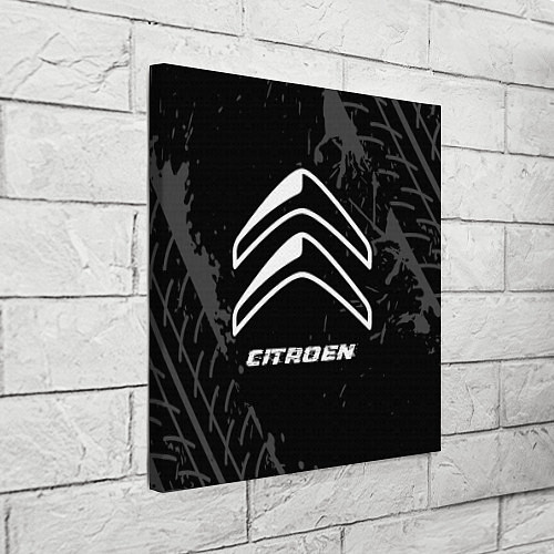 Картина квадратная Citroen speed на темном фоне со следами шин / 3D-принт – фото 3