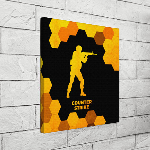 Картина квадратная Counter Strike - gold gradient / 3D-принт – фото 3