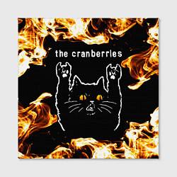 Холст квадратный The Cranberries рок кот и огонь, цвет: 3D-принт — фото 2