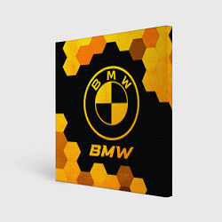 Холст квадратный BMW - gold gradient, цвет: 3D-принт