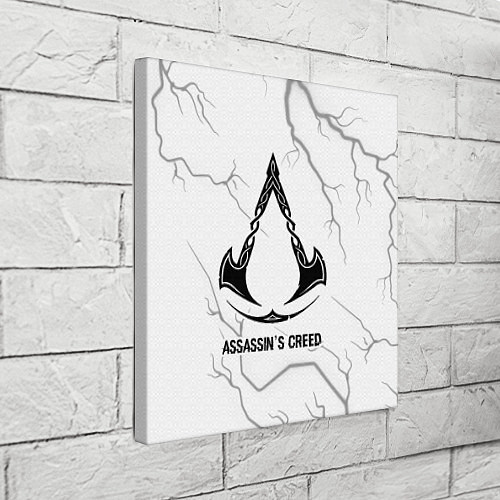 Картина квадратная Assassins Creed glitch на светлом фоне / 3D-принт – фото 3